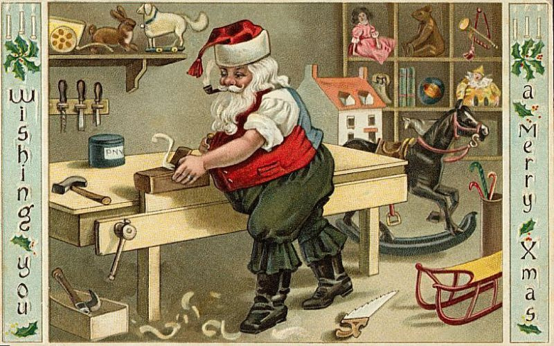 Santa S Workshop Vintage Victorian Christmas Postcard   The Doodle