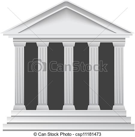 Vector   Columns Ancient Greek Historic Bank   Stock Illustration