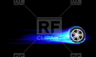 Blue Burning Wheel   Racing Symbol 6824 Transportation Download    