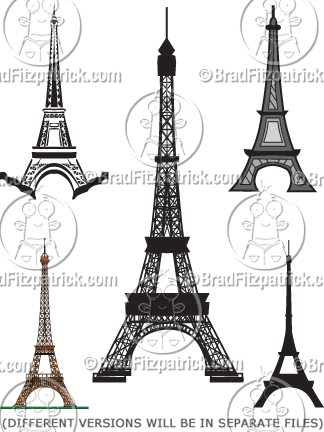 Cartoon Eiffel Tower Clip Art   Eiffel Tower Clipart Graphics   Vector    