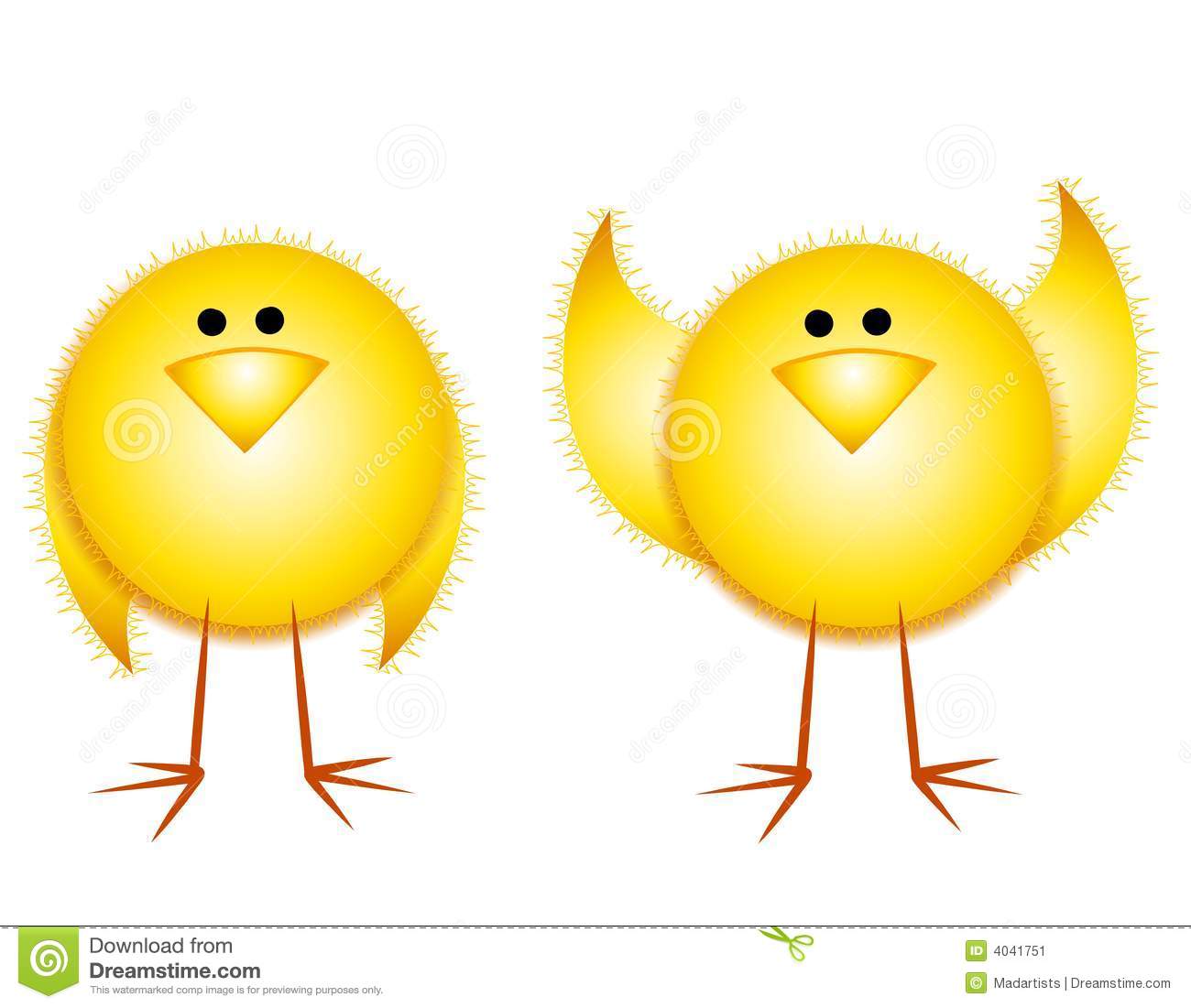 Cartoonish Yellow Easter Chicks Stock Image   Image  4041751