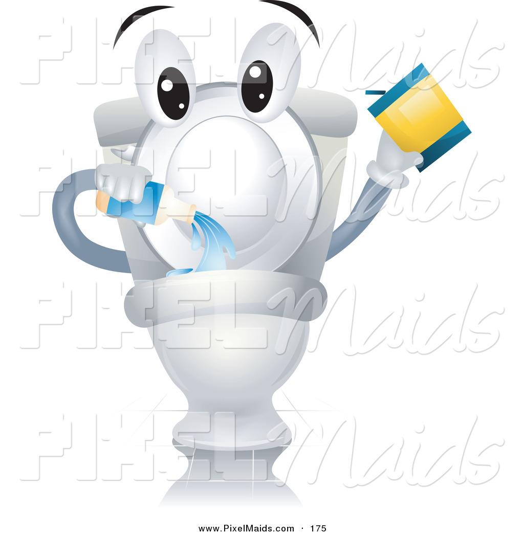 Cleaning Toilet Clip Art