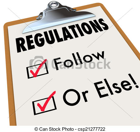 Clip Art Of Regulations Follow Or Else Checklist Boxes Evaluation