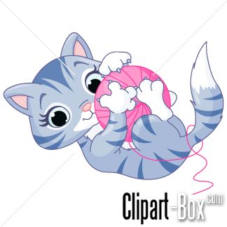 Clipart Baby Cat Playing With Wool Ball   Clip Art   Pinterest