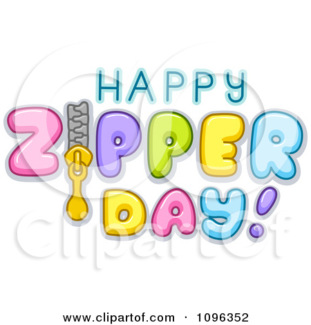 Clipart Colorful Happy Zipper Day Text   Royalty Free Vector    
