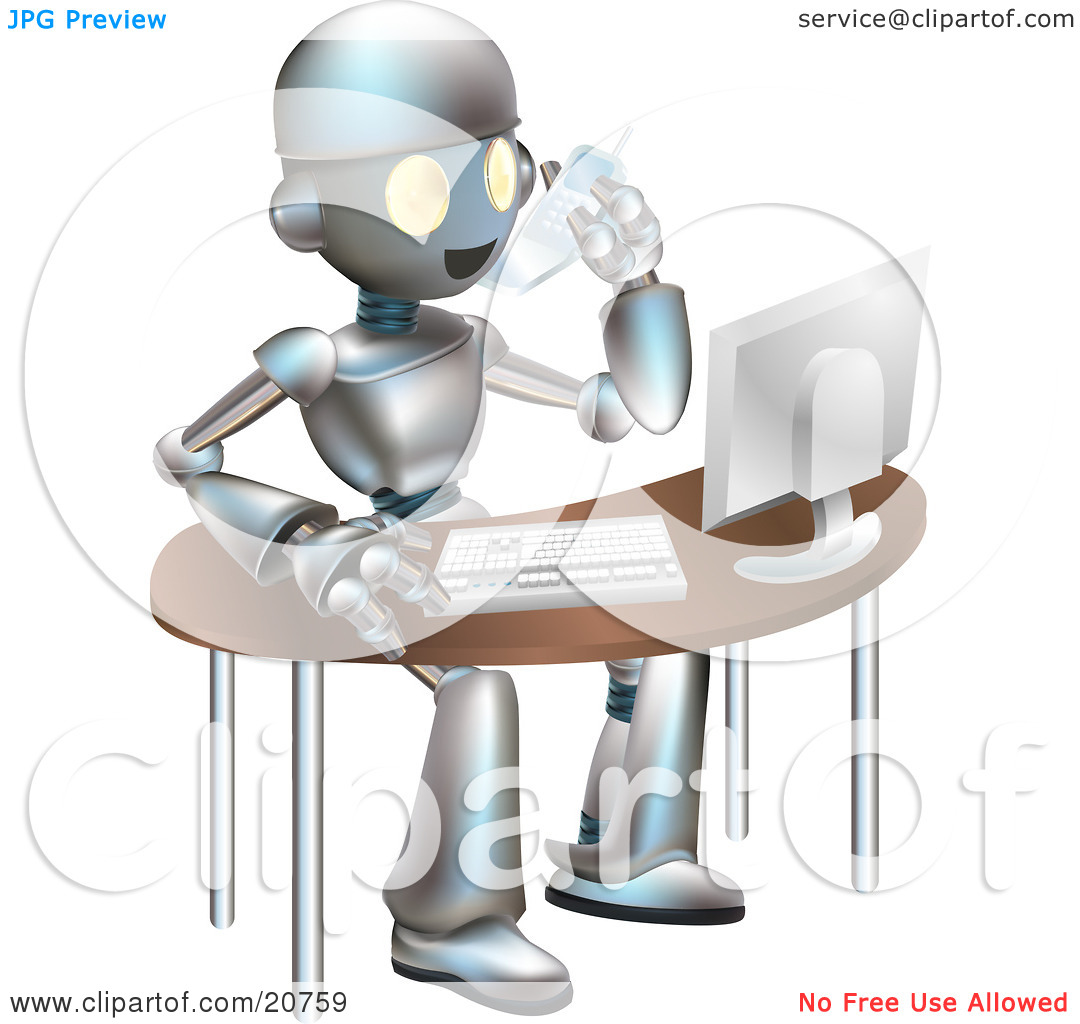 Clipart Illustration Of A Professional Metallic Robot Character