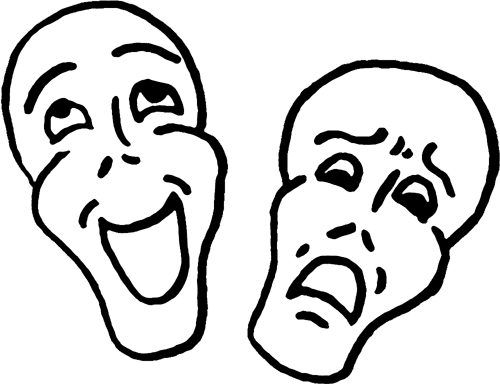 Comedy Tragedy Masks Clip Art Comedy And Tragedy