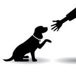 Dog Offering Paw Shaking Hands Eps 8 Vector Grouped For Easy No Open