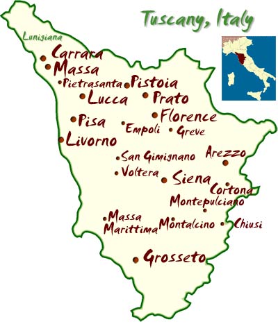 Florence Tuscany Italy Map Clipart