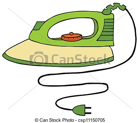 Ironing Clothes Clipart Vector   Electric Clothes Iron
