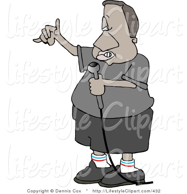 Lifestyle Clipart Of An African American Man Rapping Through A    