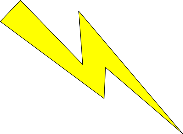 Lightning Yellow With Black Outline Clip Art At Clker Com   Vector    