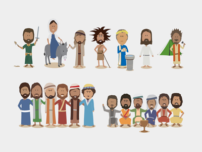 Of Bible Characters I Designed As Part Of A Large Print Bible    