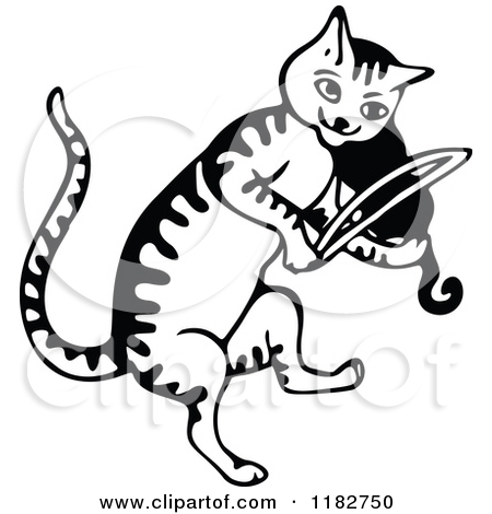 Royalty Free  Rf  Cat Playing Fiddle Clipart Illustrations Vector