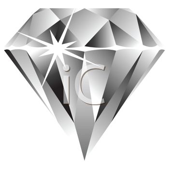 Sparkling Crystal Diamond   Royalty Free Clip Art Illustration