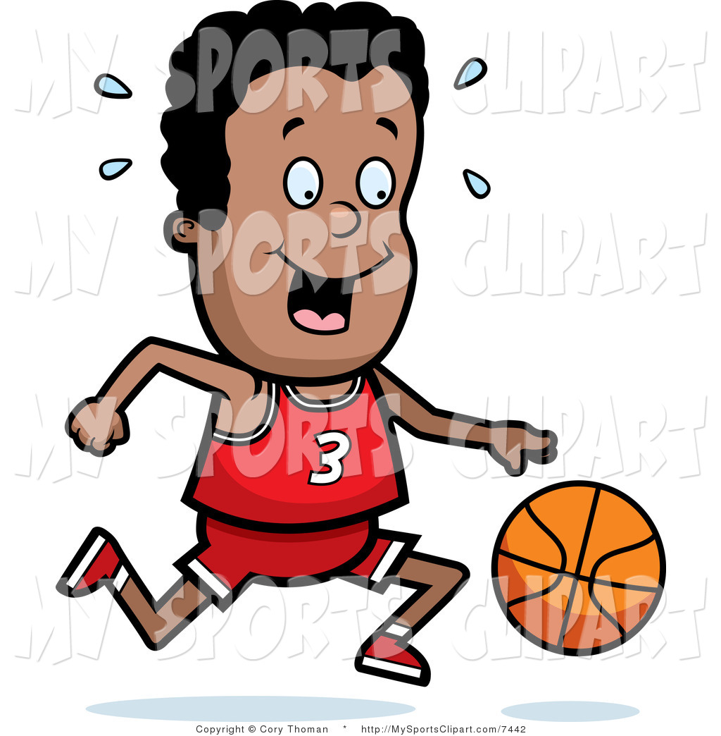 Sports Clip Art Of A Basketball Boy Dribbling A Ball By Cory Thoman