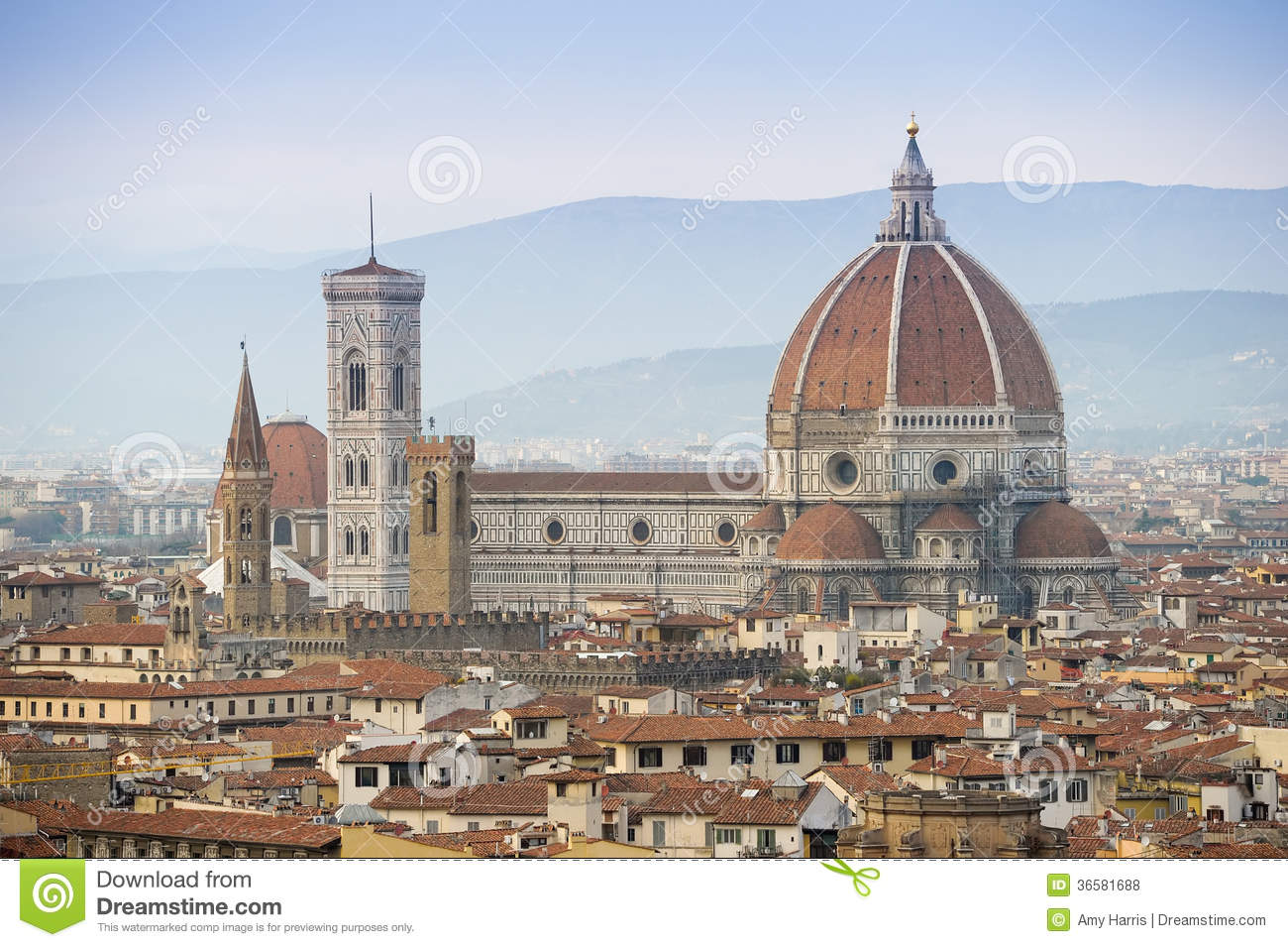 View Of Florence Italy With The Florence Cathedral