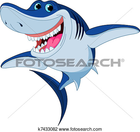 Clipart   Cartoon Funny Shark  Fotosearch   Search Clip Art    