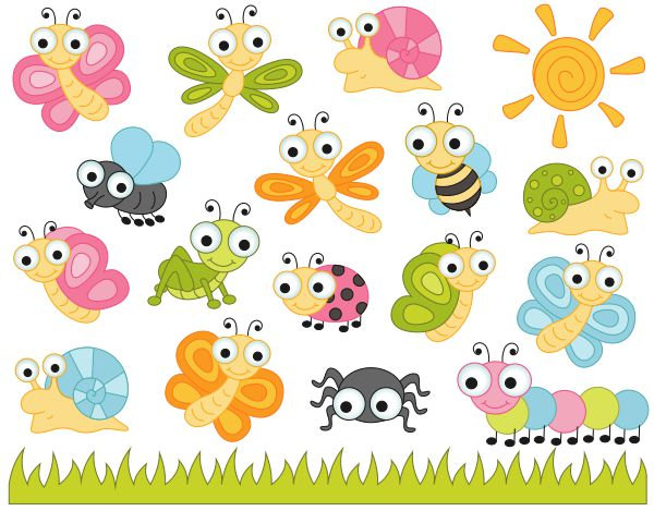 Cute Bugs Clip Art Insects Clipart Ladybug Snail By Yarkodesign