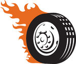 Fiery Racing Tire   An Icon Of A Flaming Racing Tire