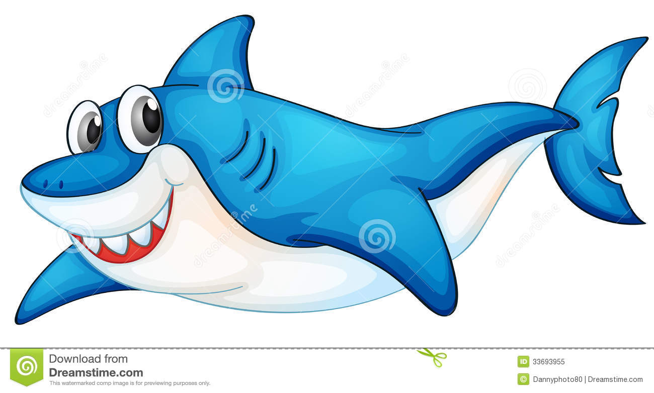 Friendly Shark Clipart Comical Shark Illustration