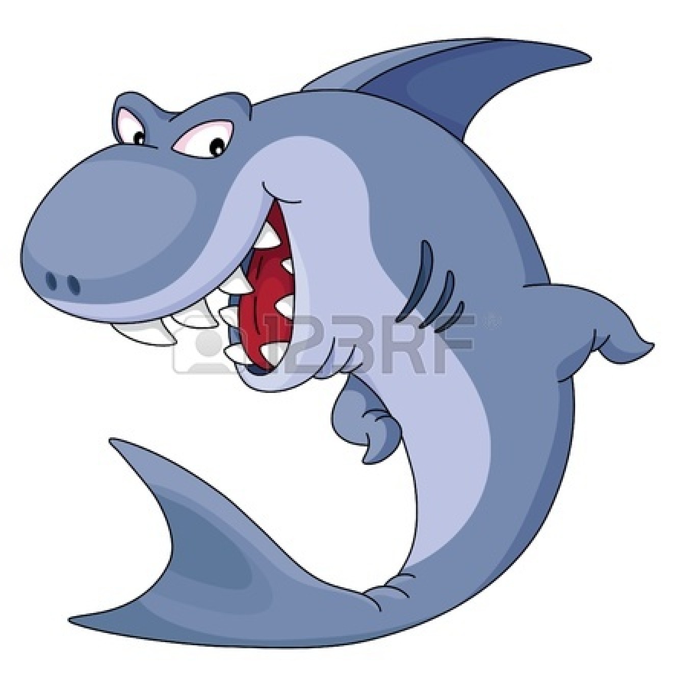 Funny Blue Shark Clipart