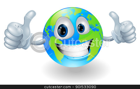 Globe Earth Mascot With Thumbs Up Stock Vector Clipart Illustration