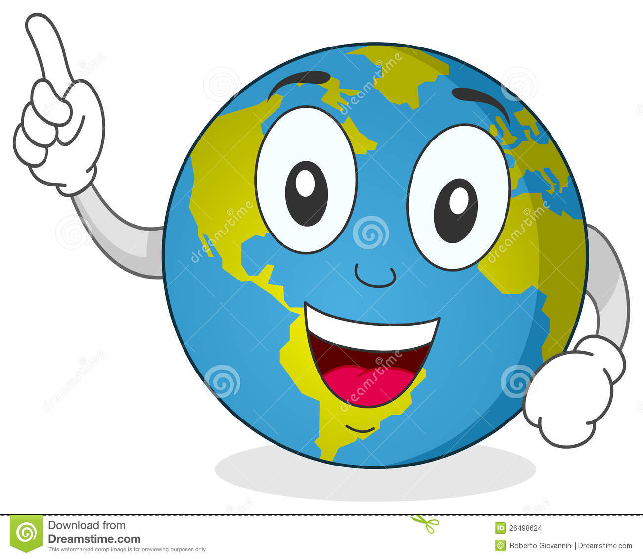 Happy Earth Character Stock Images   Image  26498624