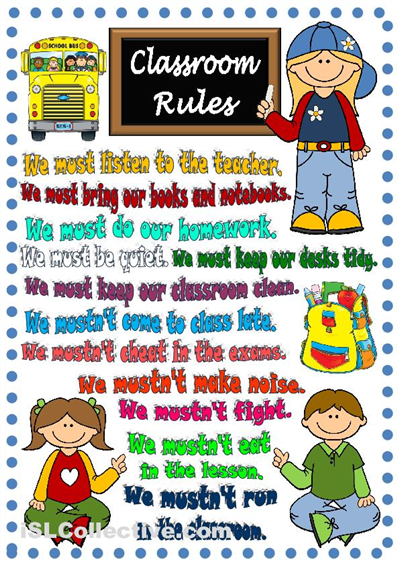 Poster To Decorate A Classroom With Some Basic Rules
