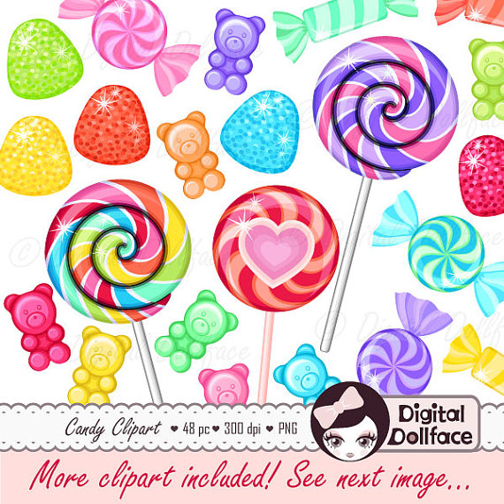 Rainbow Candy Clipart Sweet Shoppe Birthday Candy Clip Art Lollipops
