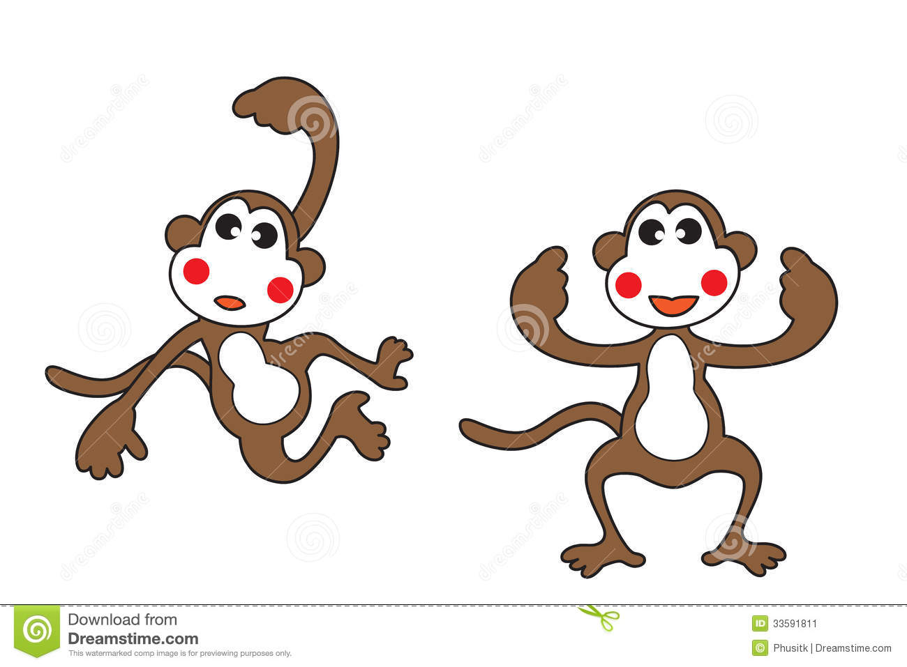 The 2 Cute Monkey Clipart 
