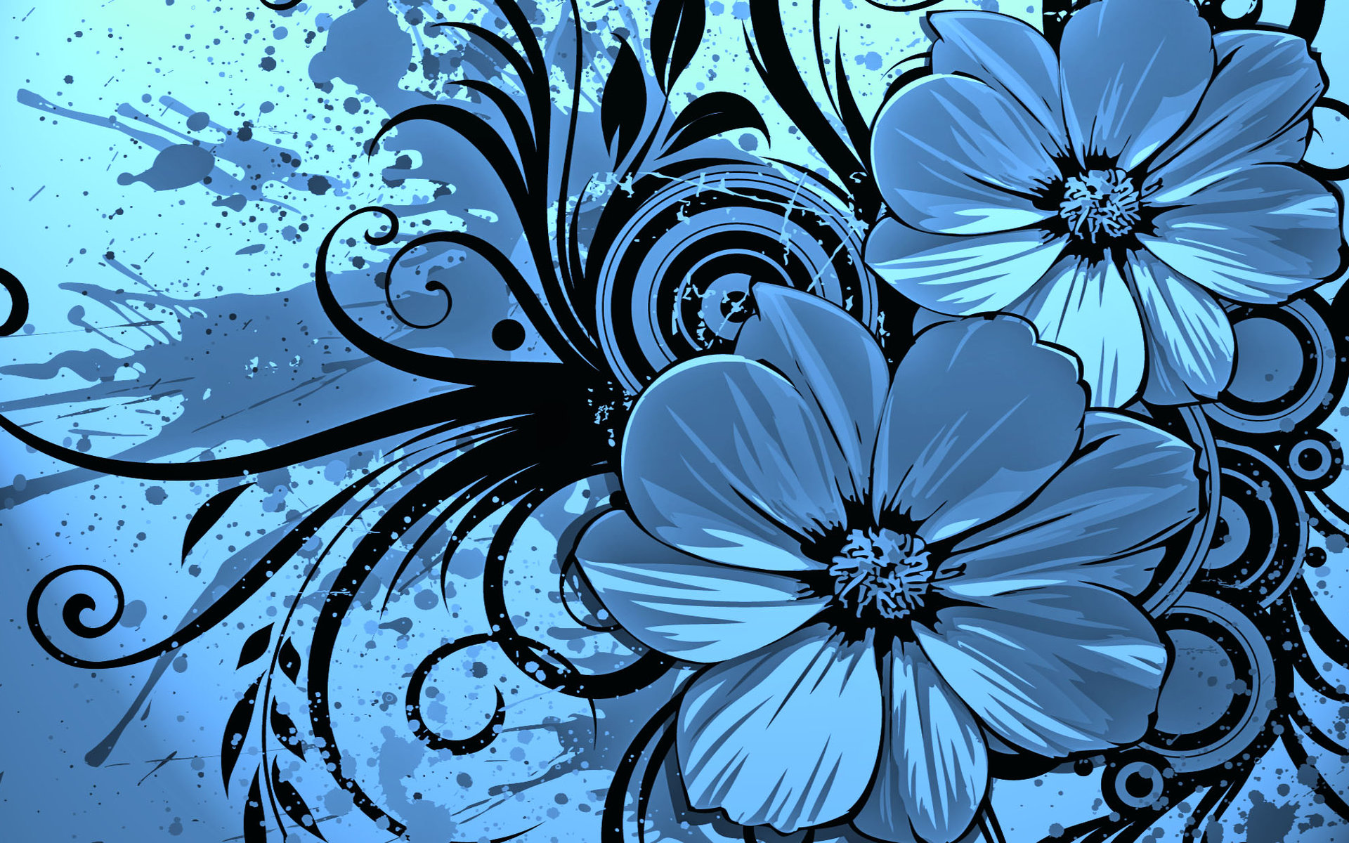 Vector Flower Blue Wallpaper Hd Wallpaper   Vector   Designs
