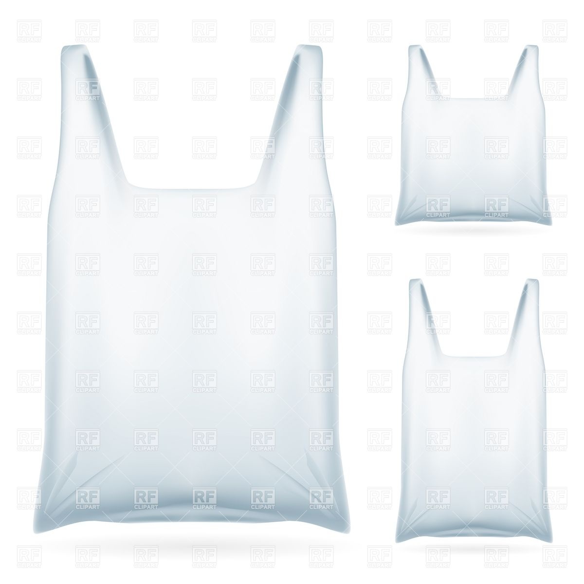 White Plastic Bag Blank Template Download Royalty Free Vector Clipart