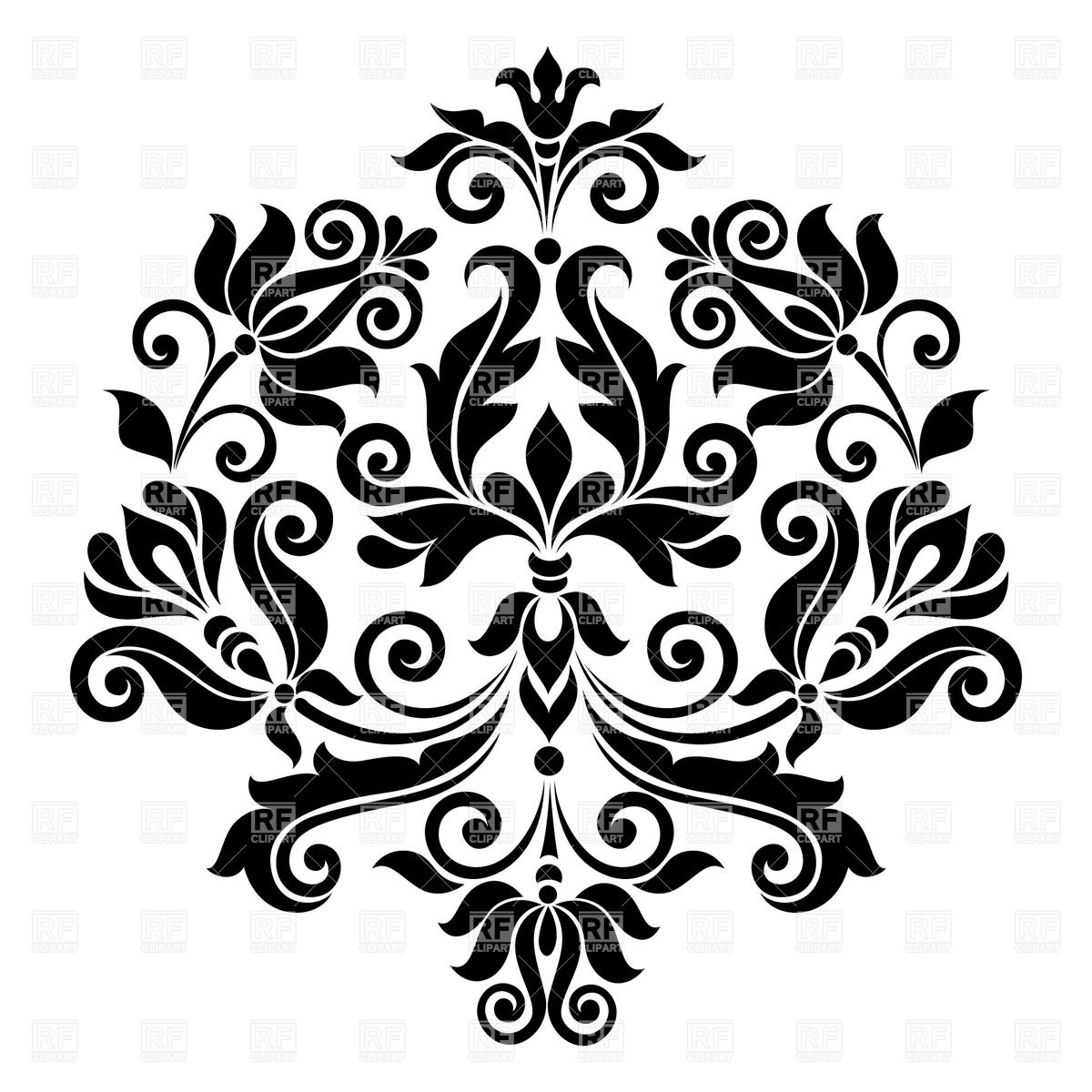 Black Vintage Floral Design Element 28791 Design Elements Download