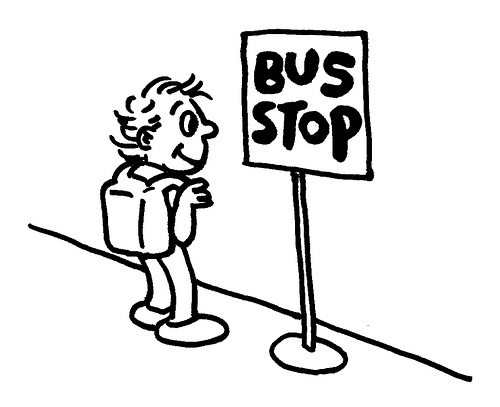 Bus Stop Cartoon   Clipart Best