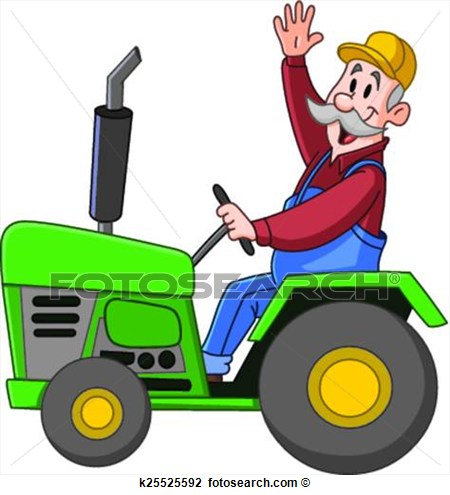 Clipart   Farmer Driving Tractor  Fotosearch   Search Clip Art