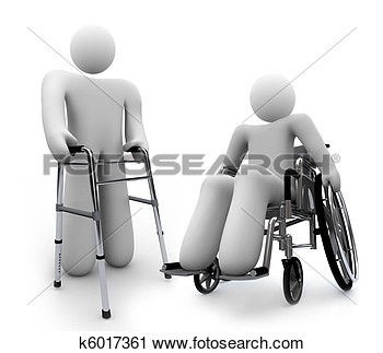 Clipart Of Disabilities   Disabled Person In Wheelchair And One Wth