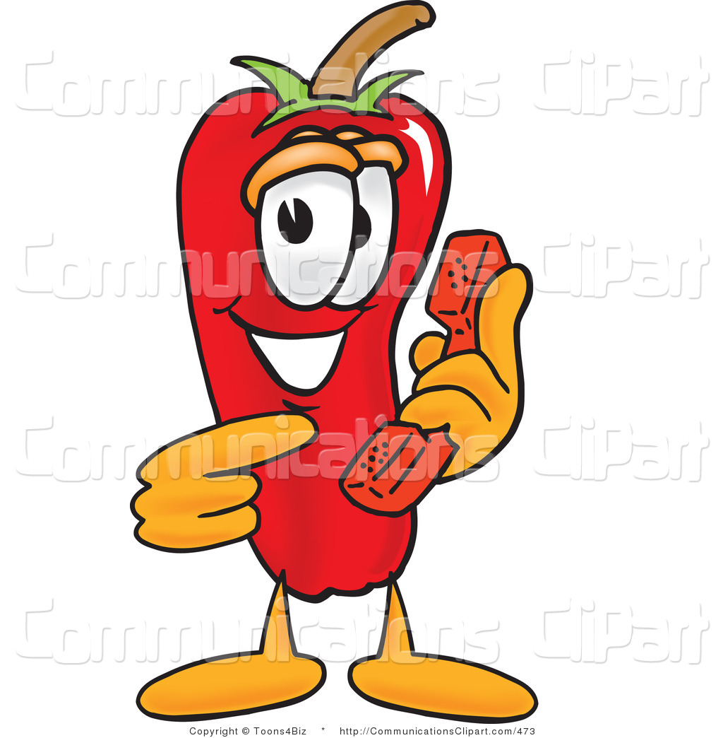 Communication Clipart Of A Red Chili Pepper Mascot Cartoon Character