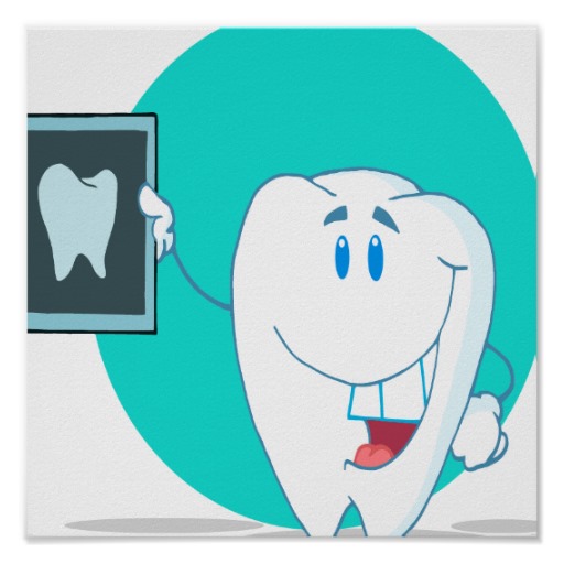 Cute Happy Tooth Character With Clean Xray Print   Zazzle