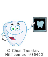 Dental Tooth Character Wearing Shades And Wearing A Number One Fan    