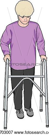 Elderly Person Using A Walker   Fotosearch   Search Eps Clipart