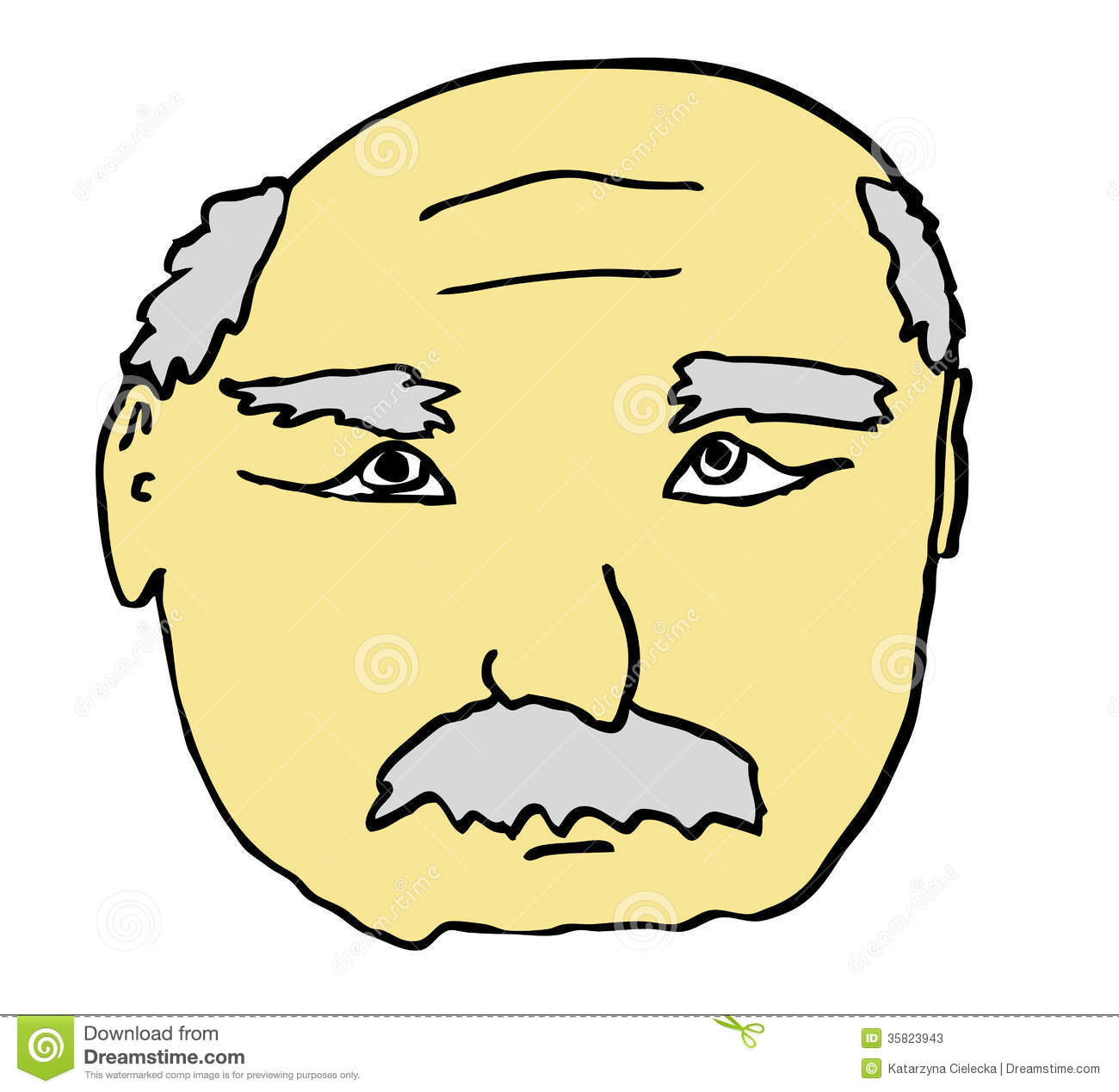 Face Of Old Senior Man   Grandfather Grandpa 