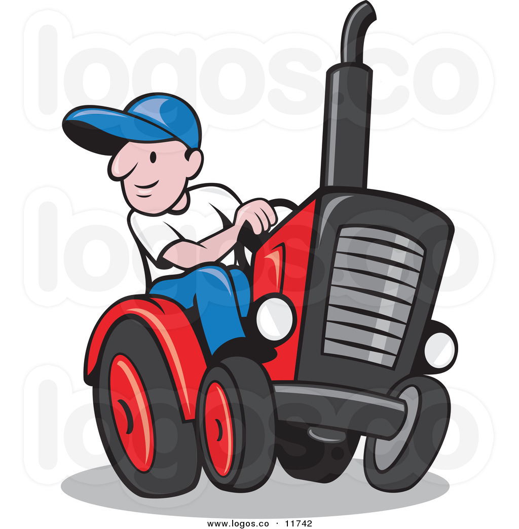 Farmer On Tractor Clipart Royalty Free Vector Of A Happy Farmer