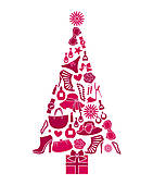 Fashion Christmas Tree   Clipart Graphic