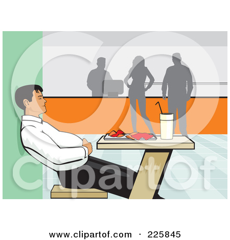 Free  Rf  Clipart Illustration Of A Man Holding His Tummy After