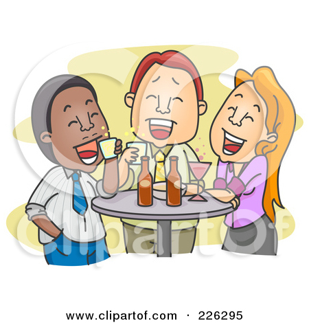 Free  Rf  Clipart Illustration Of Colleagues Enjoying Drinks After
