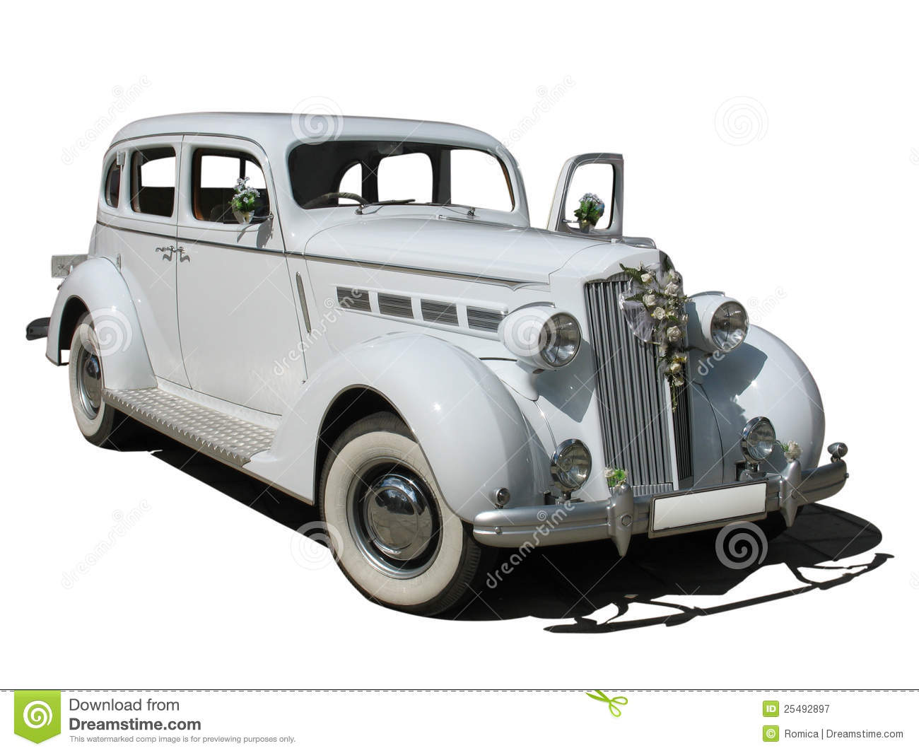 Free Stock Photography  Retro Vintage White Dream Wedding Luxury Car
