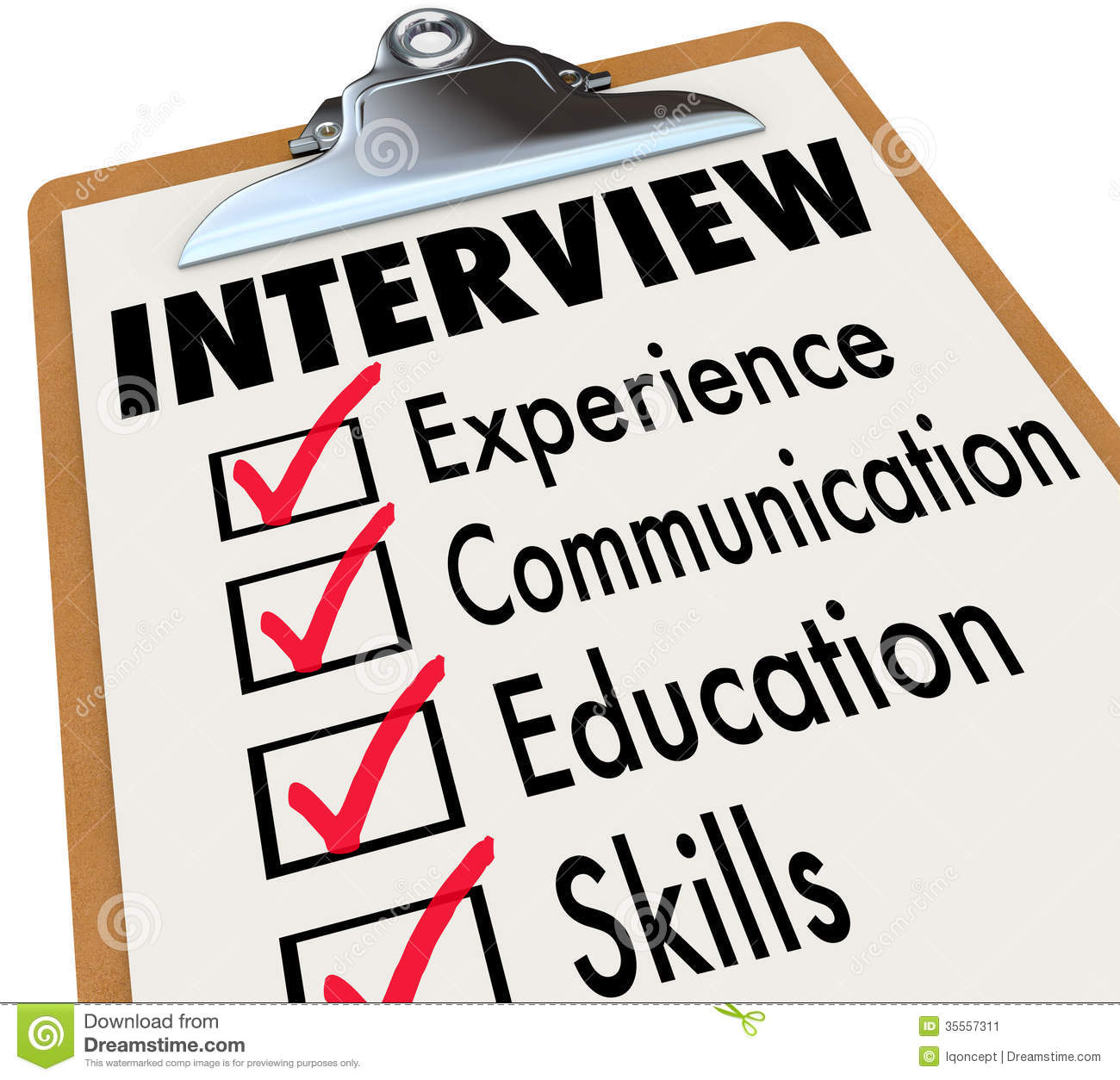 Interview Qualifications A Job Candidate Must Possess On A Checklist