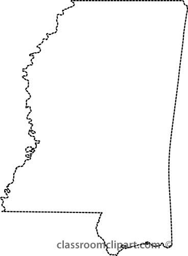 Mississippi Outline Map Dotted Lines Jpg