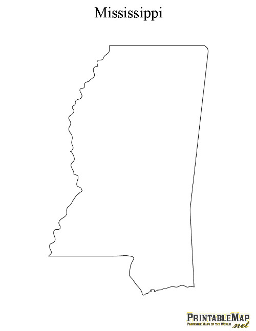 Mississippi State Map Outline Read Sources Mississippi State